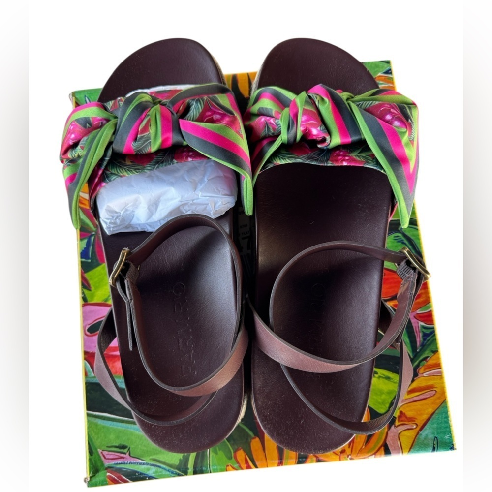 Farm Rio Scarf Raffia Platform Sandals - Picture 10 of 16